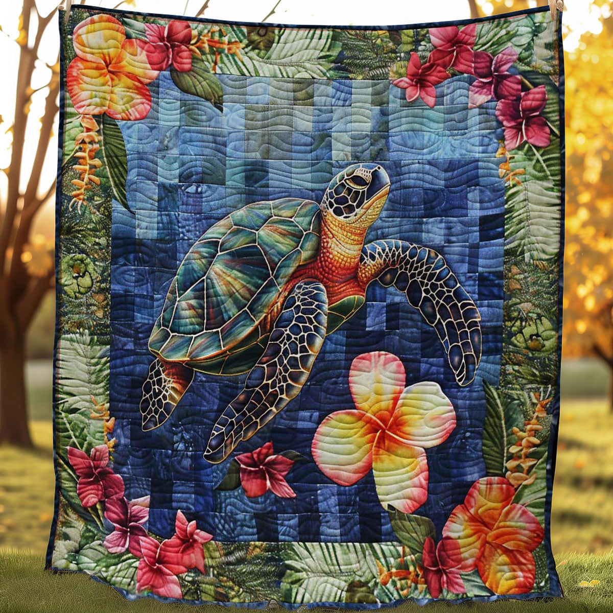 Turtle Tide Blossoms WN3007001CL Quilt