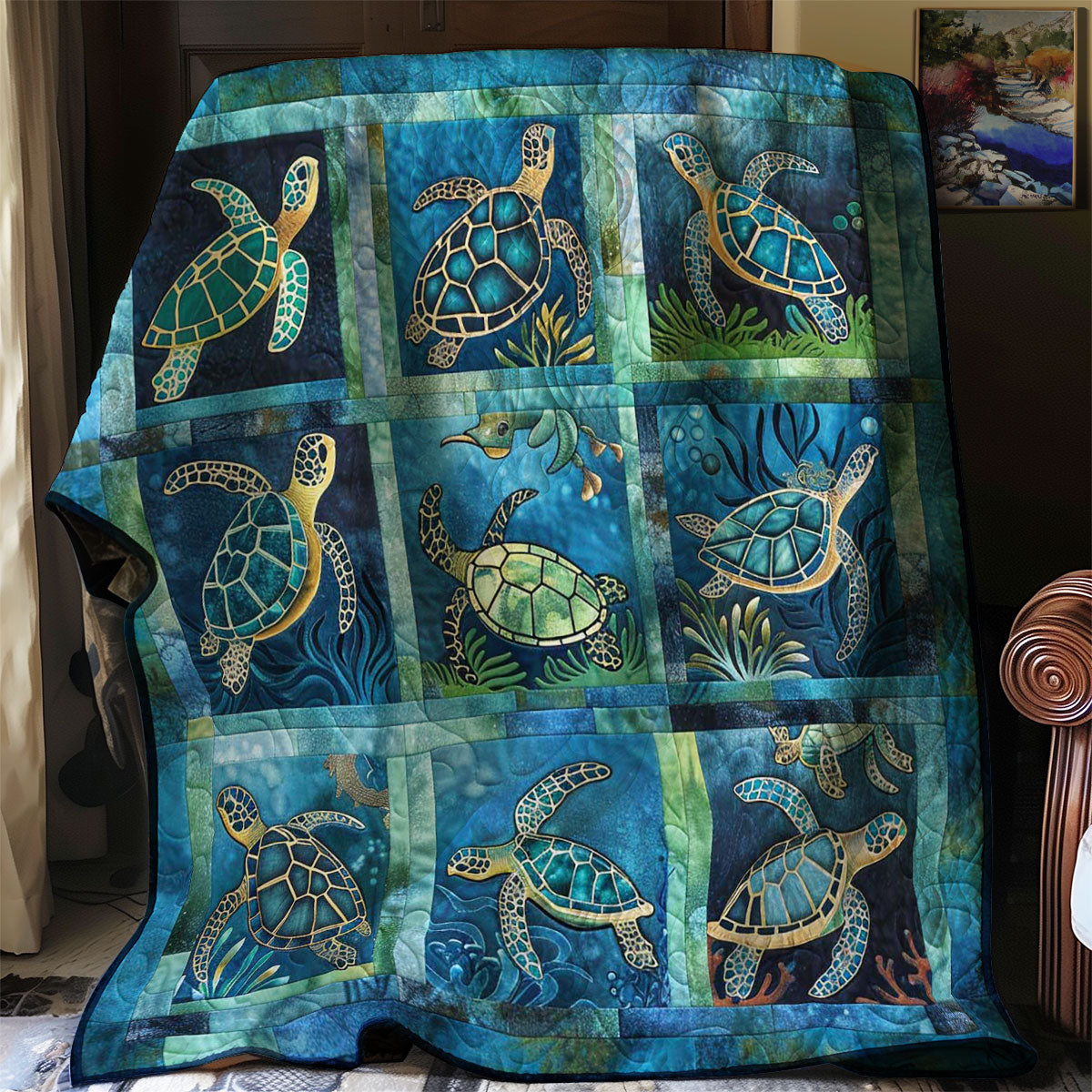 Turtle's Coral Cavern WN2408130CL Quilt