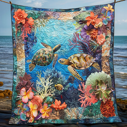 Turtle's Coral Haven WN1008024CL Quilt