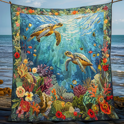 Turtle’s Coral Kingdom WN1008023CL Quilt