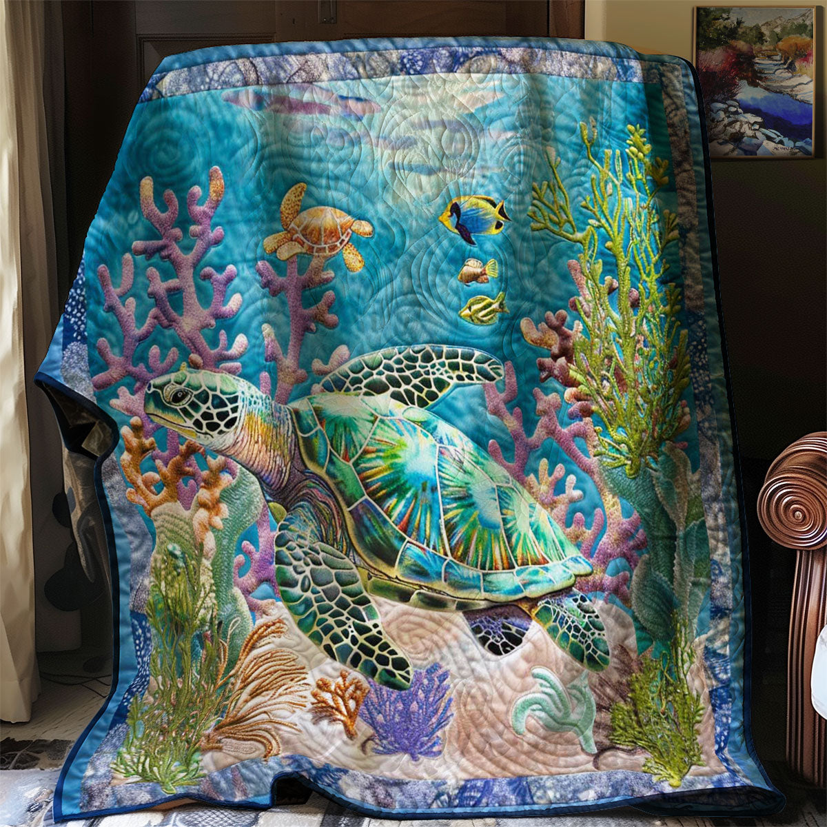 Turtle's Coral Kingdom WN2408116CL Quilt