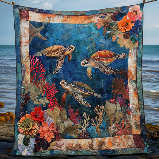 Turtle’s Coral Lagoon Throw WN1008028CL Quilt