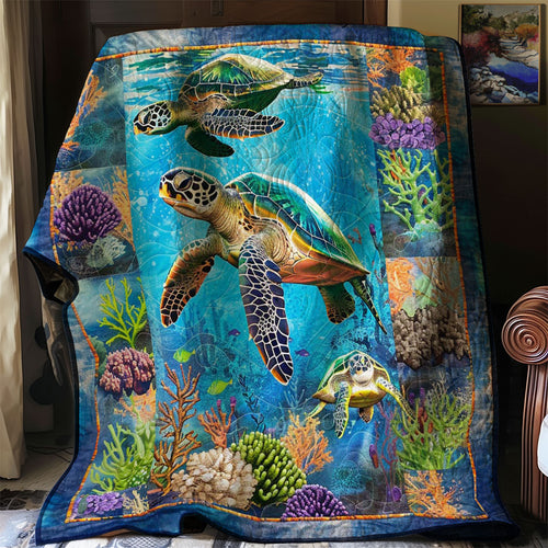 Turtle's Coral Wonderland WN2408118CL Quilt