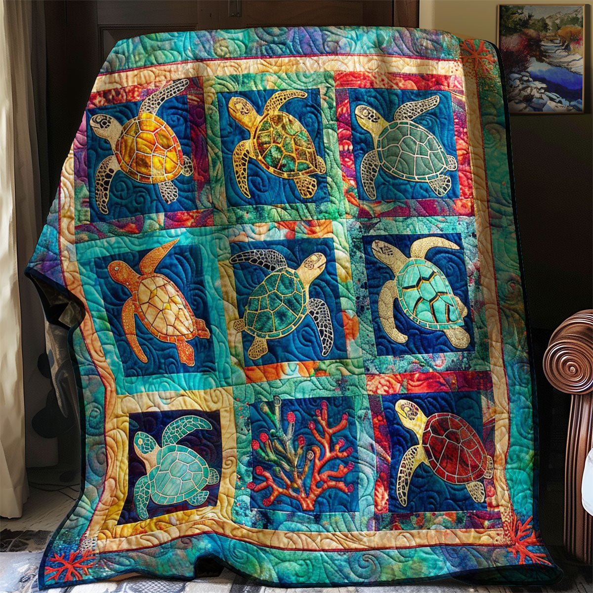 Turtle's Deep Sea Dreams WN2408123CL Quilt