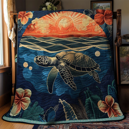 Turtle’s Hibiscus Journey WN1709057CL Quilt