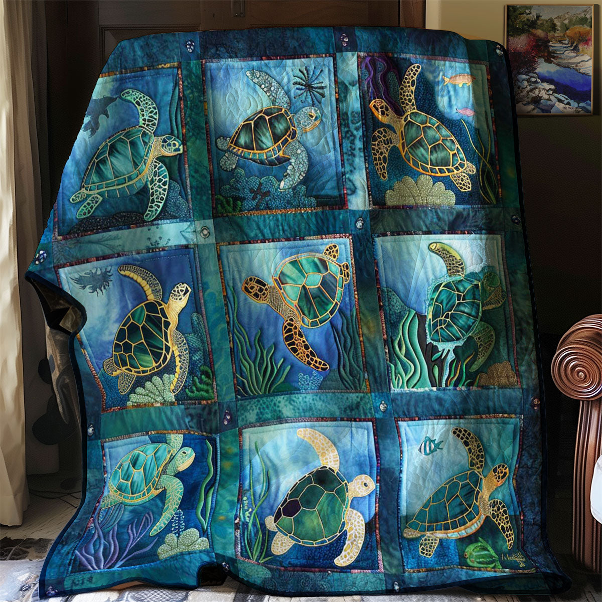 Turtle's Ocean Garden WN2408128CL Quilt