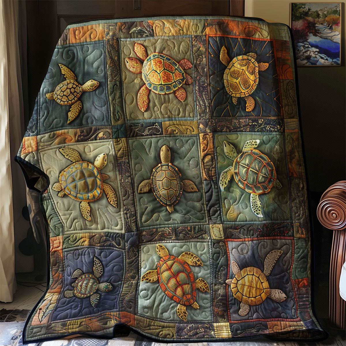 Turtles' Cozy Cove WN2408050CL Quilt