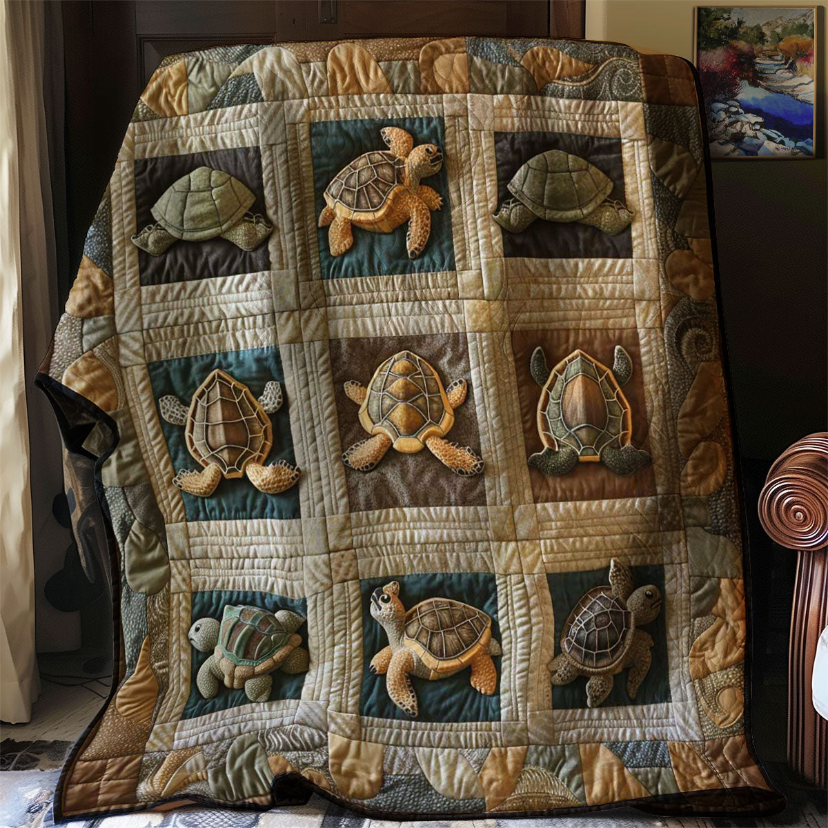 Turtles' Serene Sanctuary WN2408052CL Quilt