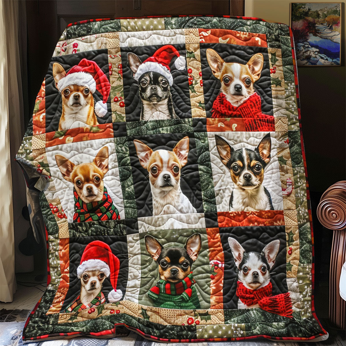 Vintage Chihuahua SR1608009CL Quilt