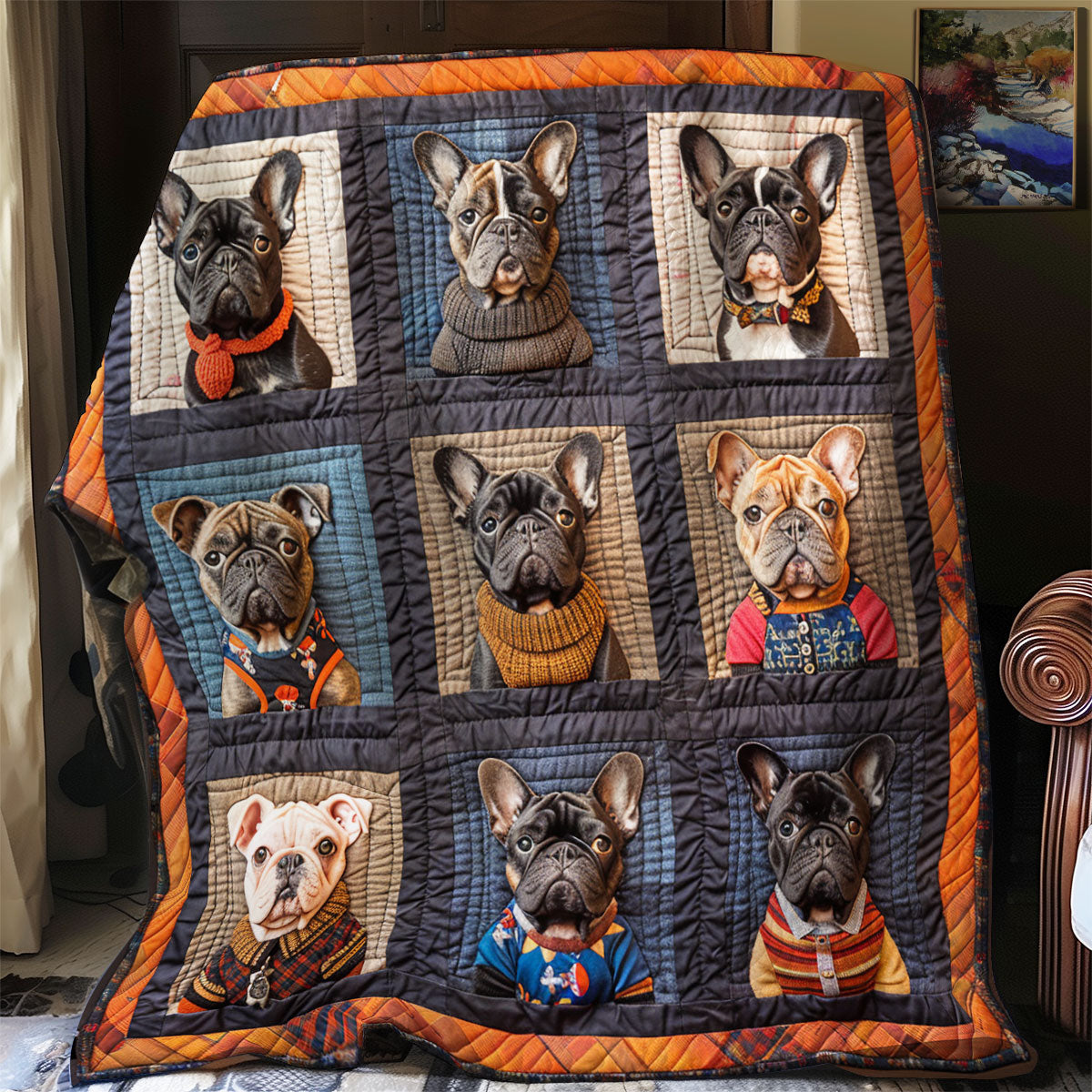 Vintage French Bulldog SR2008057CL Quilt