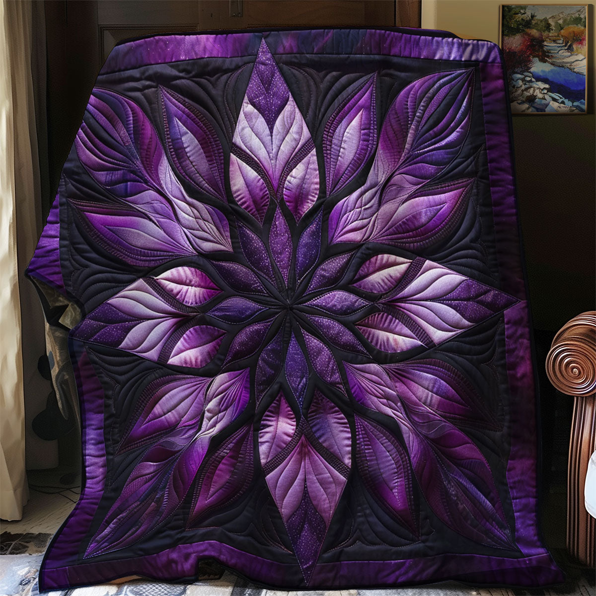 Violet Purple Flower SR1608017CL Quilt