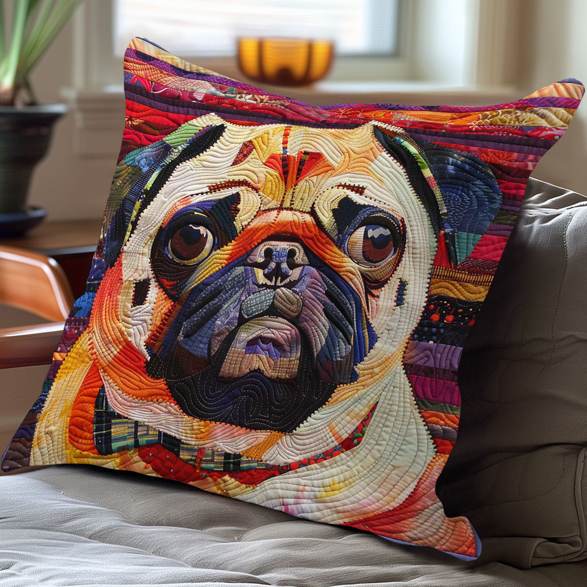 Warm Pugs WN2907093CL Quilt Pillow Case