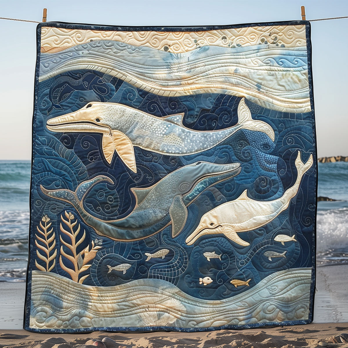 Whale Family SR1408002CL Quilt