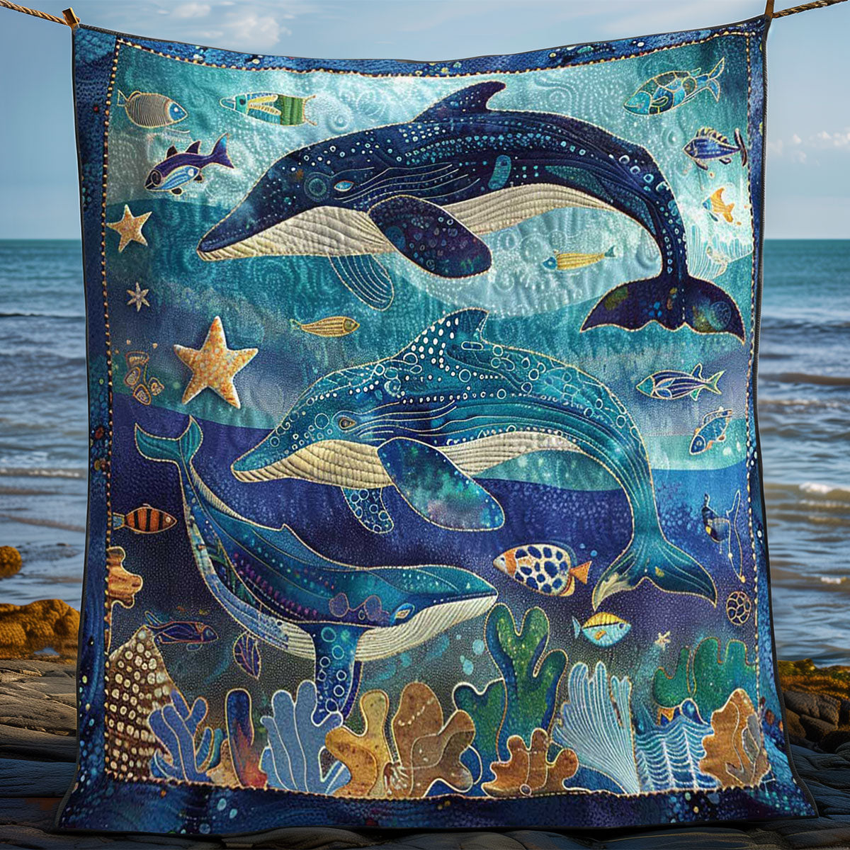 Whales' Echoes WN1408007CL Quilt