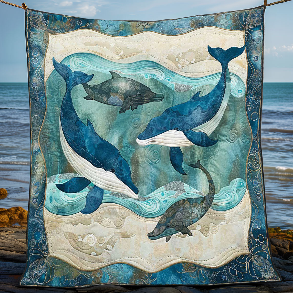 Whales' Grand Voyage WN1408032CL Quilt