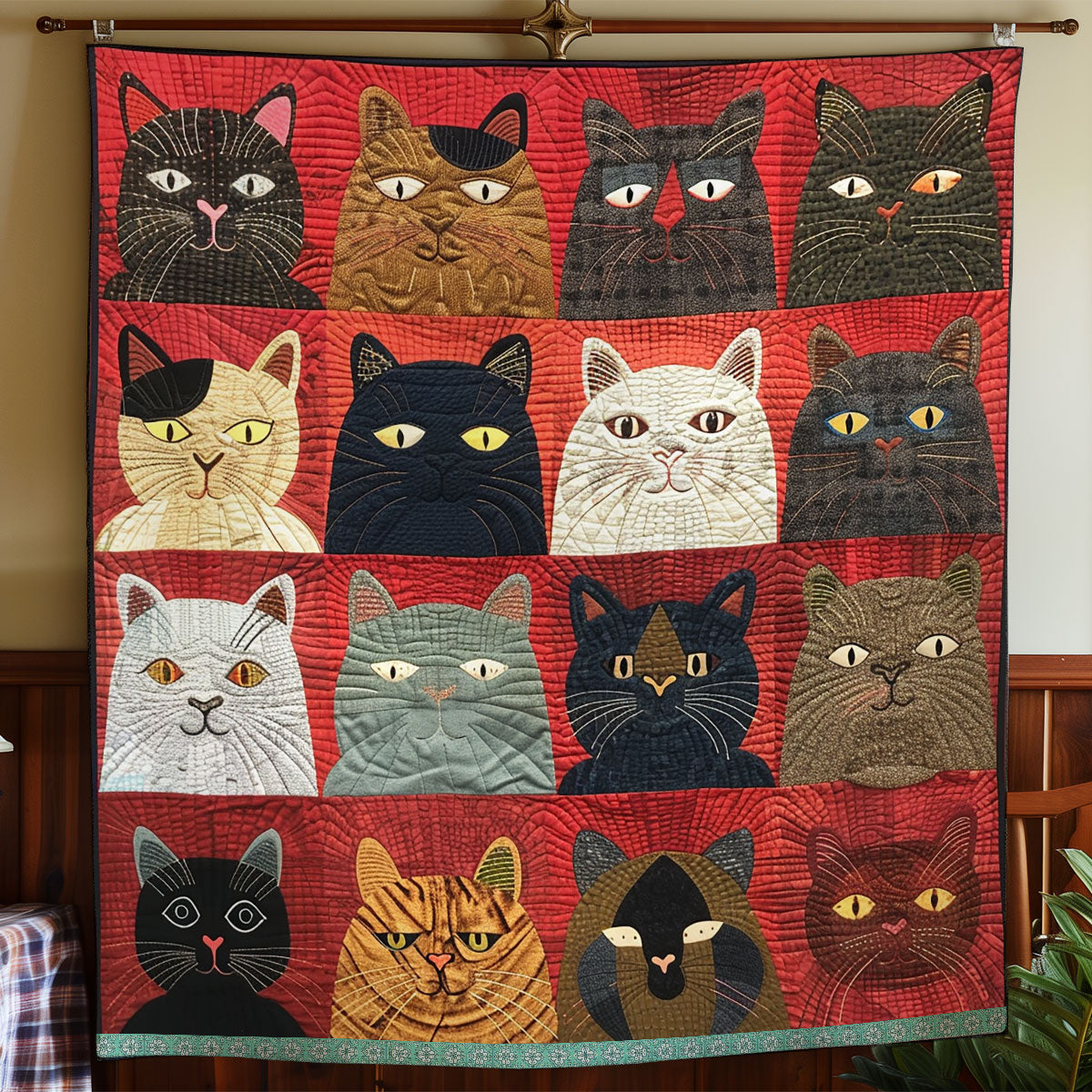 Whimsical Cat WN0909083CL Quilt