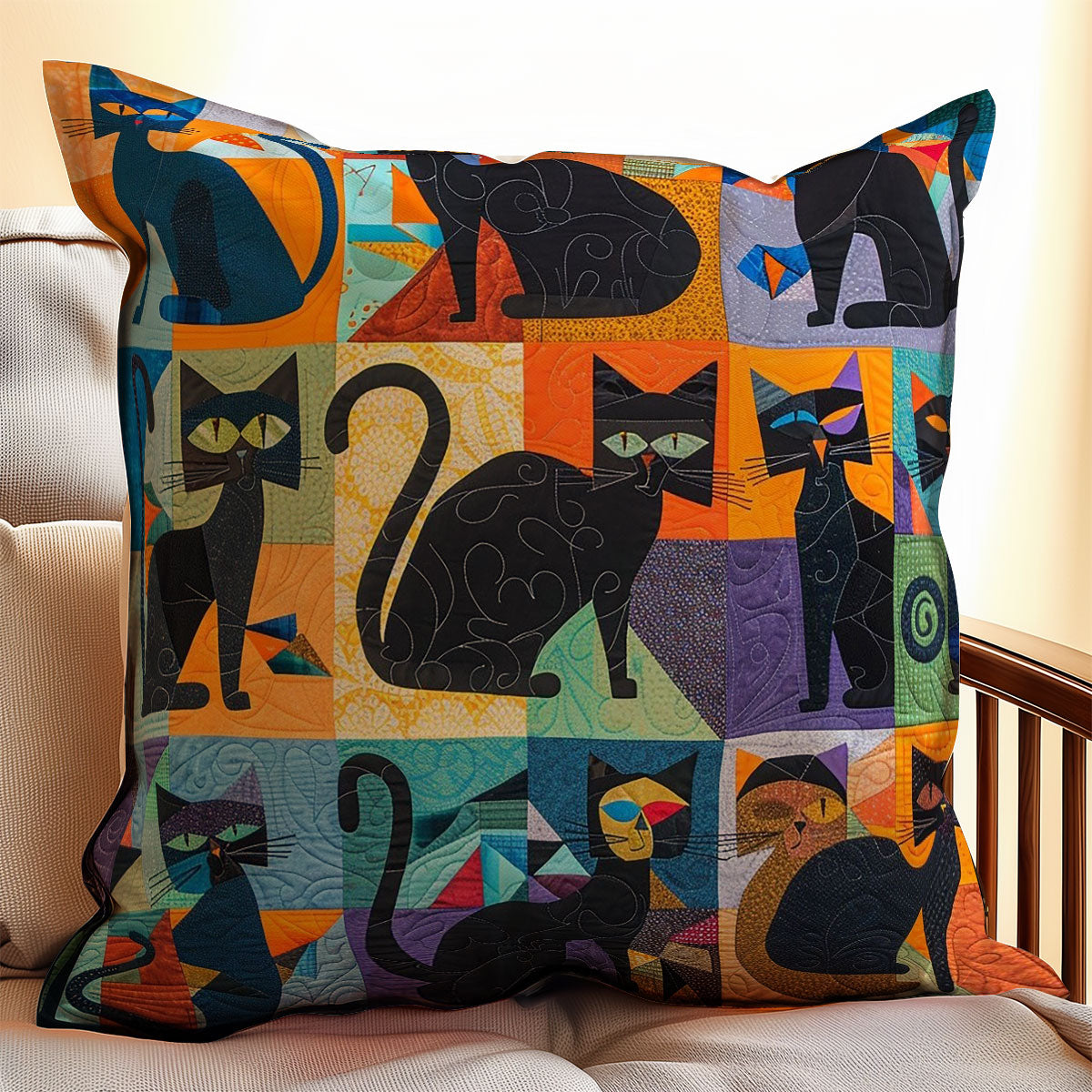 Whimsical Cats WM0508128CL Quilt Pillow Case