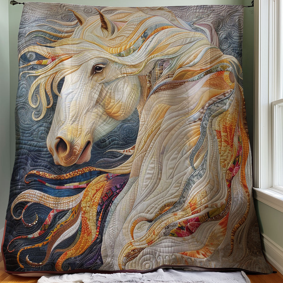 White Angle Horse WM1008031CL Quilt