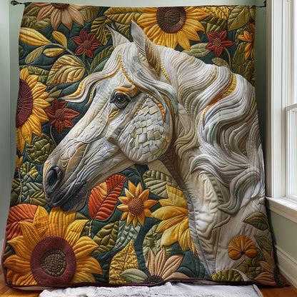 White Horse And Sunflowers WM1408001CL Quilt