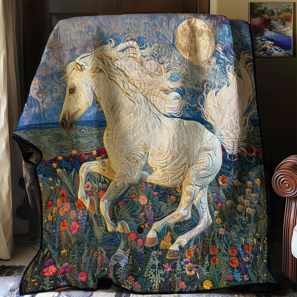 White Horse's Floral Meadow WN2408181CL Quilt