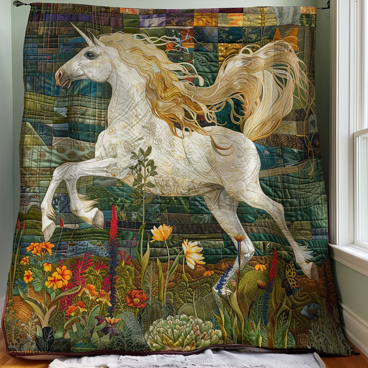 White Running Horse WM1008009CL Quilt