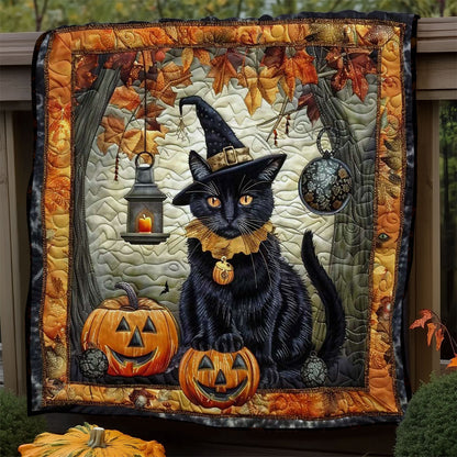 Wicked Black Cat and Pumpkin WN1908102CL Quilt