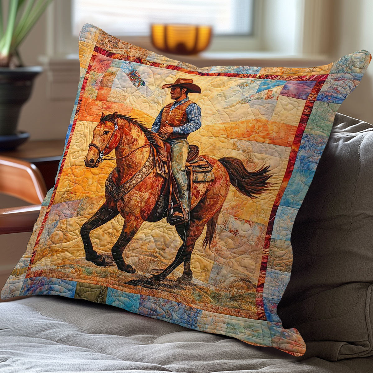 Wild Horse Cowboy WN0108008CL Quilt Pillow Case