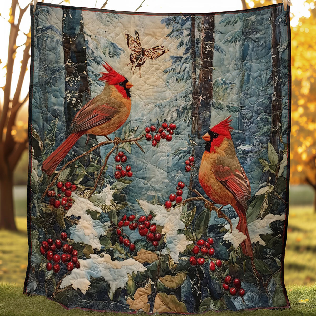 Winter Cardinals WM0308013CL Quilt