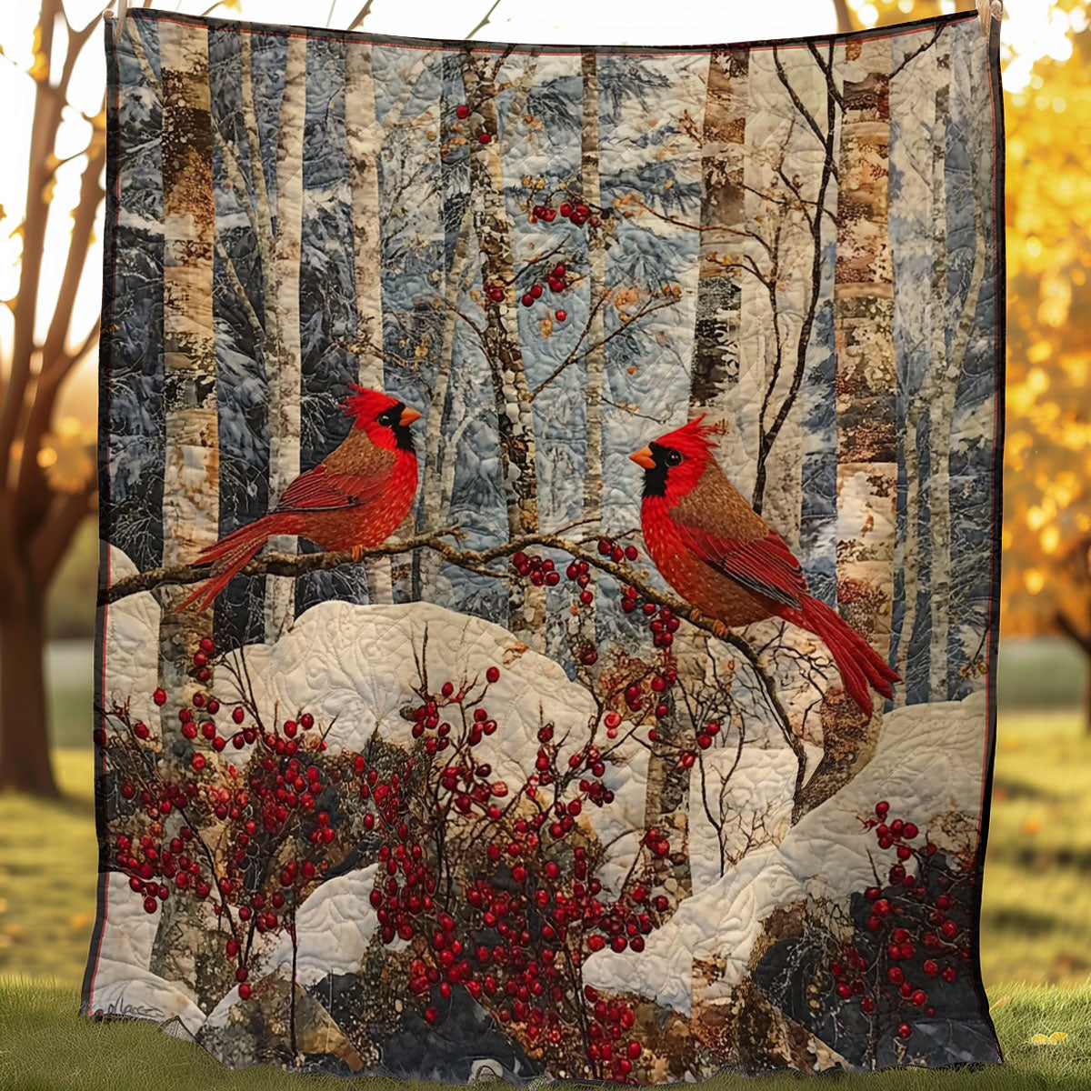 Winter Cardinals WM0308014CL Quilt