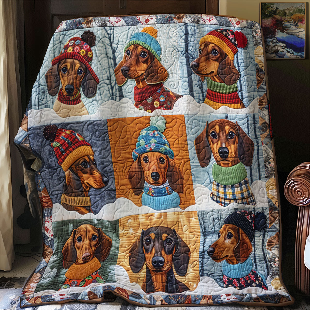 Winter Dachshunds SR2308012CL Quilt