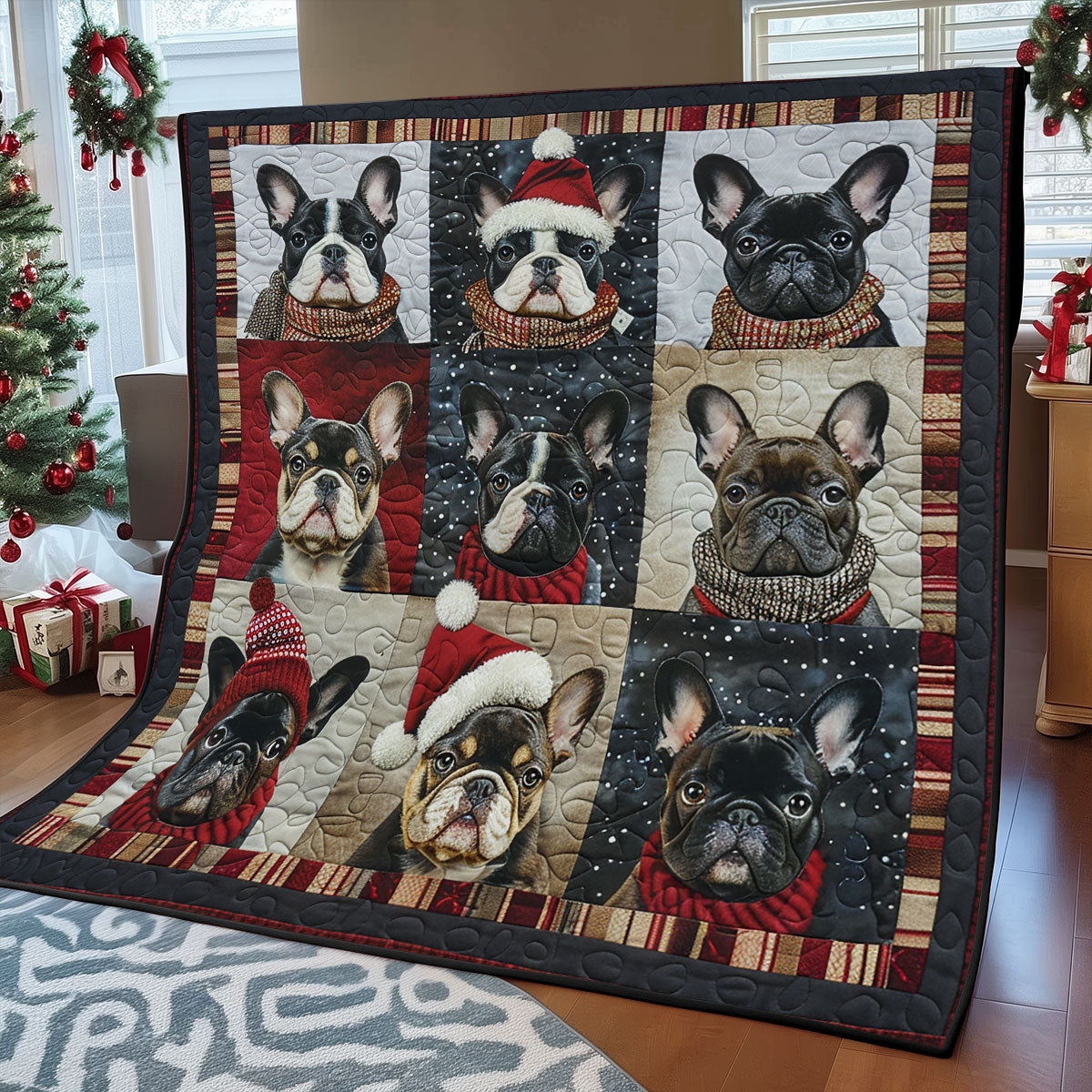 Winter French Bulldog SR2008039CL Quilt