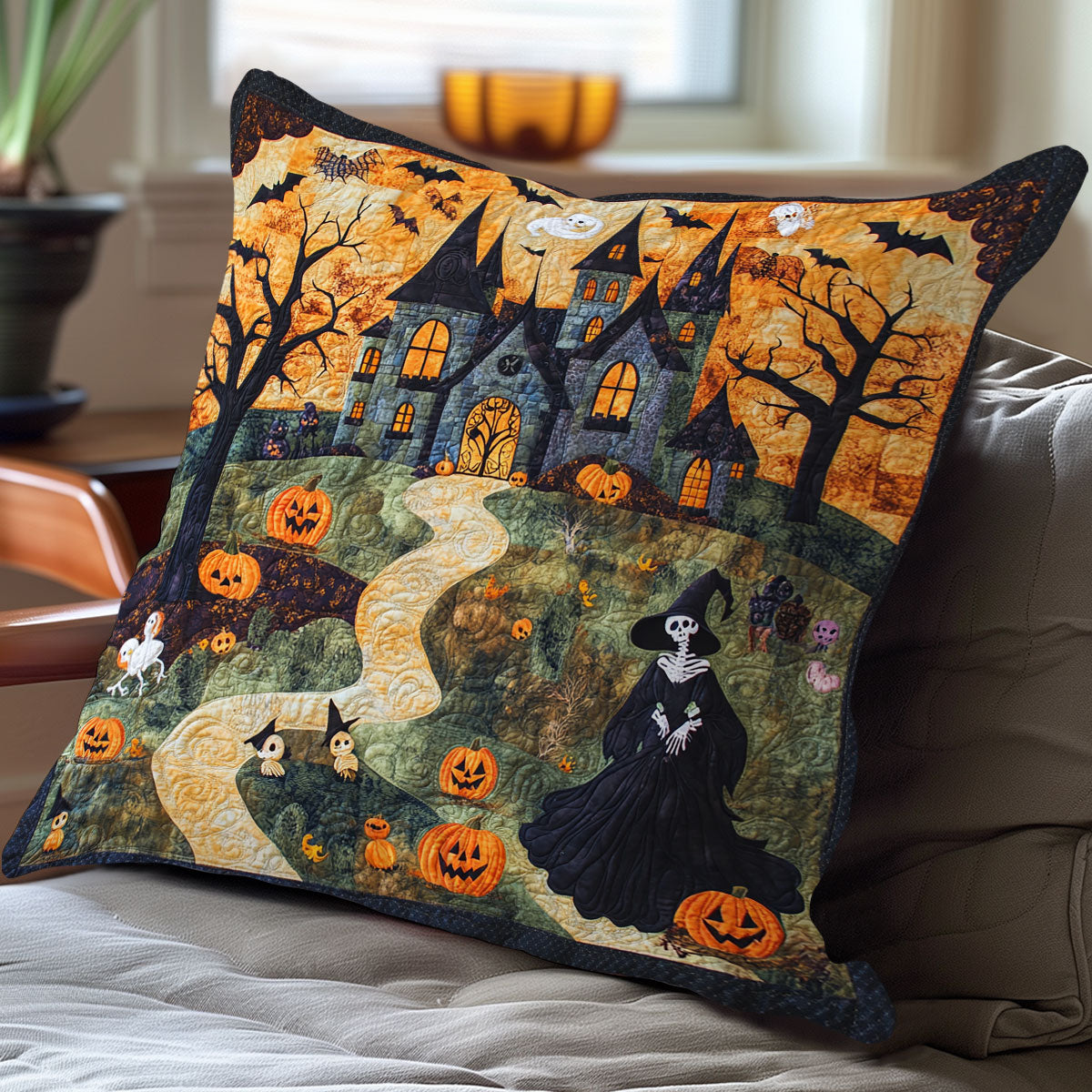 Witch In Haunted Castle WN3107081CL Quilt Pillow Case