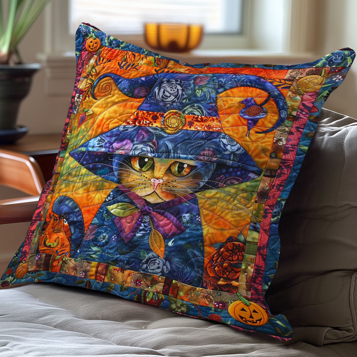 Witch's Beloved Cat WN3007099CL Quilt Pillow Case