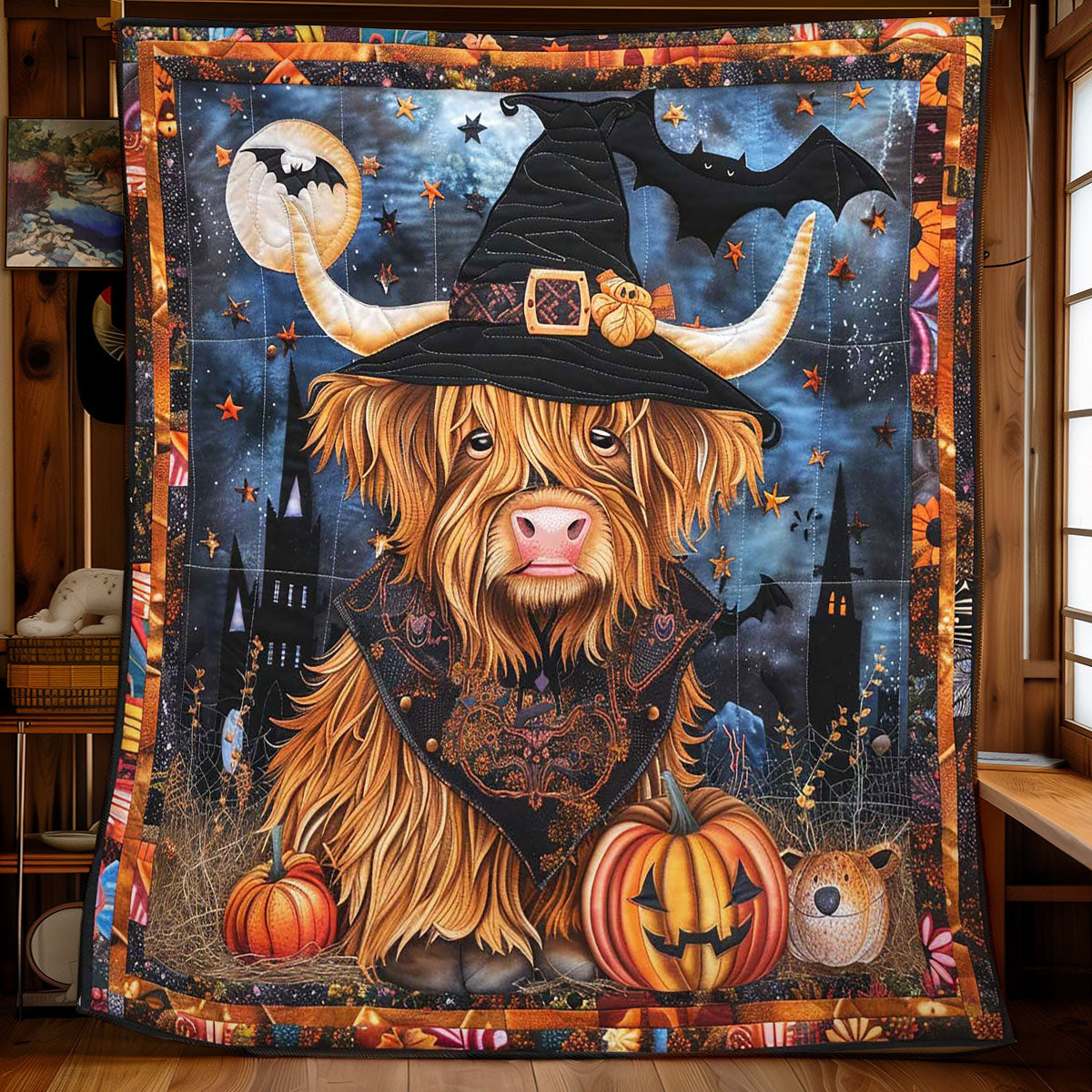 Witchy Highland Cow WN0908121CL Quilt