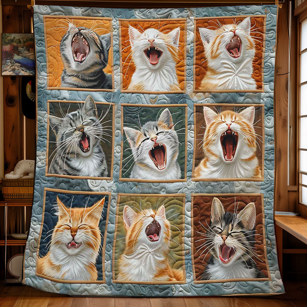 Yawning Kitty Corner WN1408112CL Quilt