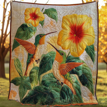 Yellow Hummingbirds WM0308016CL Quilt