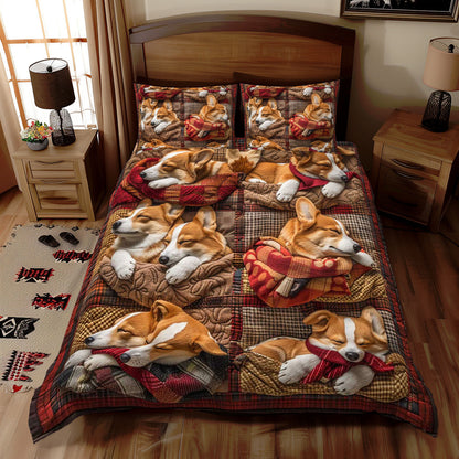 Corgi Plush WN1609004CL Duvet Cover Set