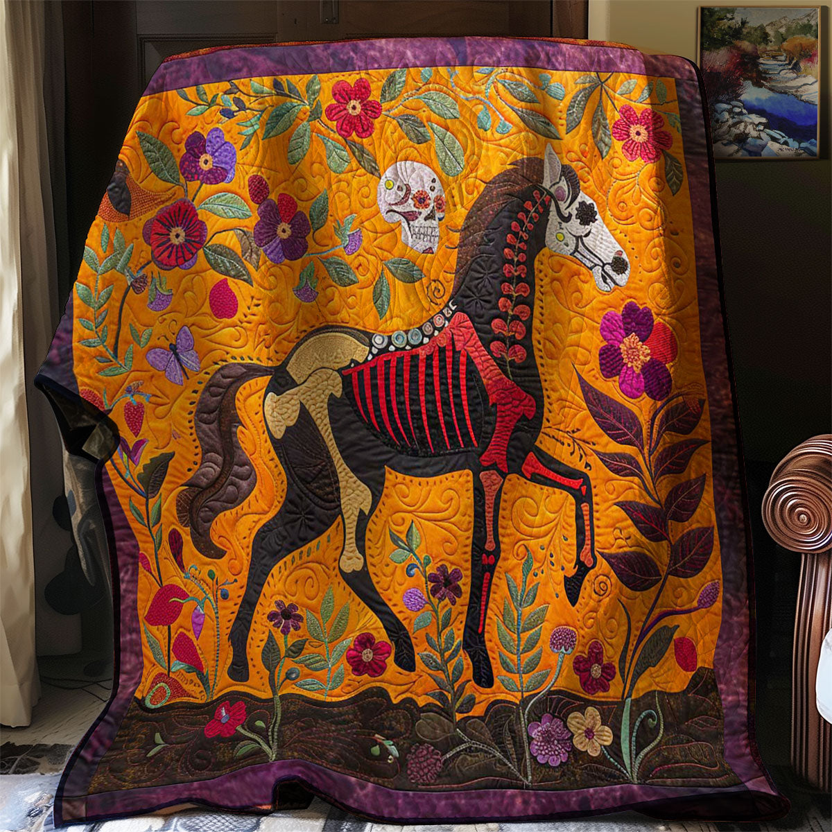 Skeleton Horse WP2507019CL Quilt