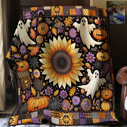 Sunflower Ghost Halloween WP2507001CL Quilt