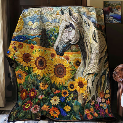 Horse Sunflower Field WP2507023CL Quilt