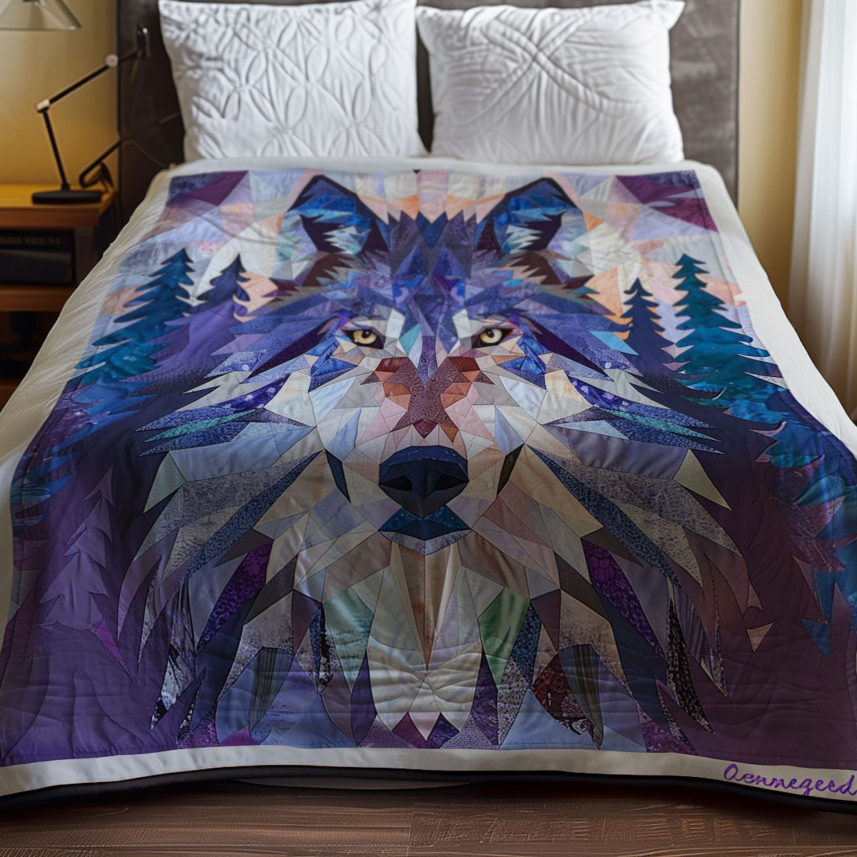 Polygonal Wolf Wild Animal WP2507007CL Quilt