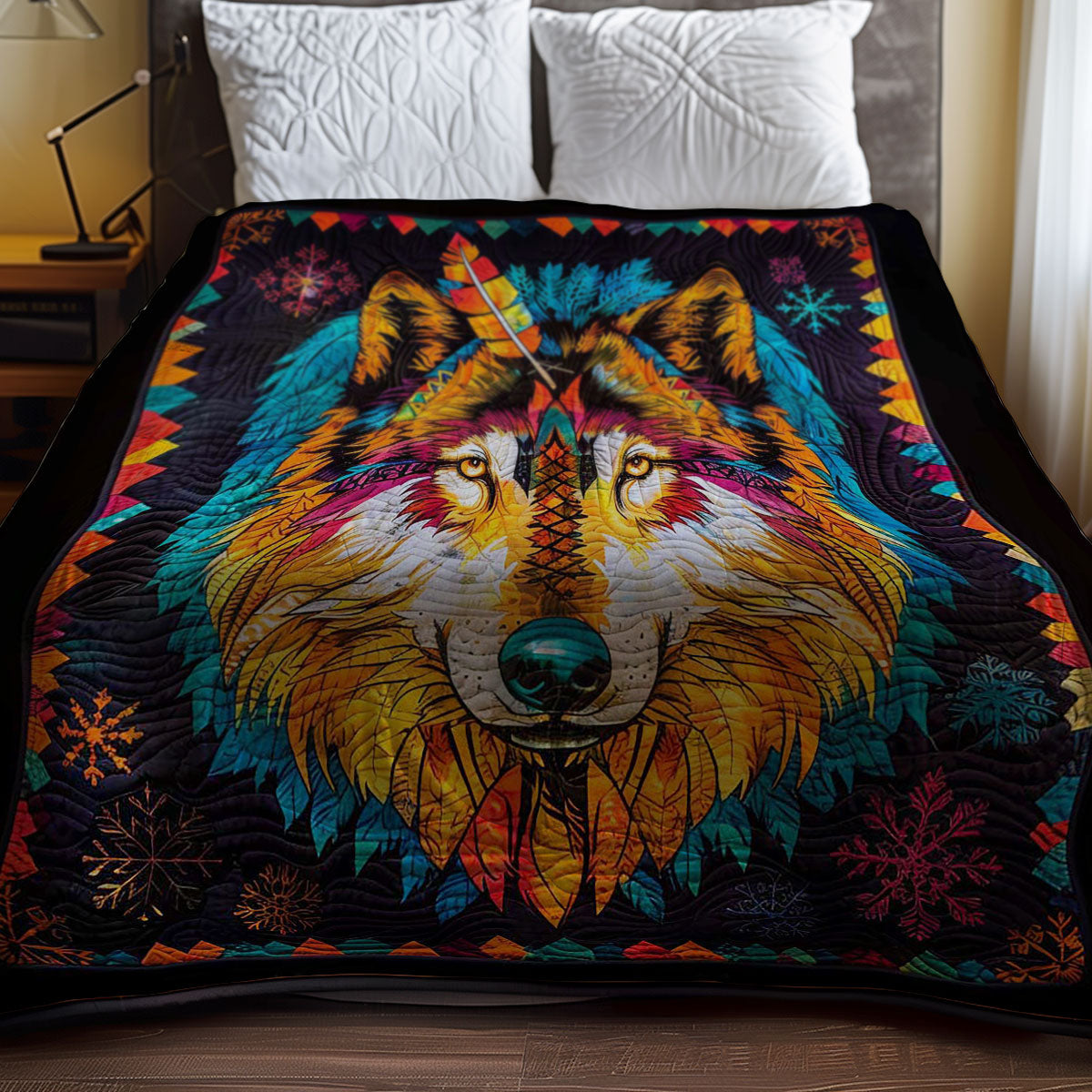 Tribe Wolf Wild Animal WP2507008CL Quilt