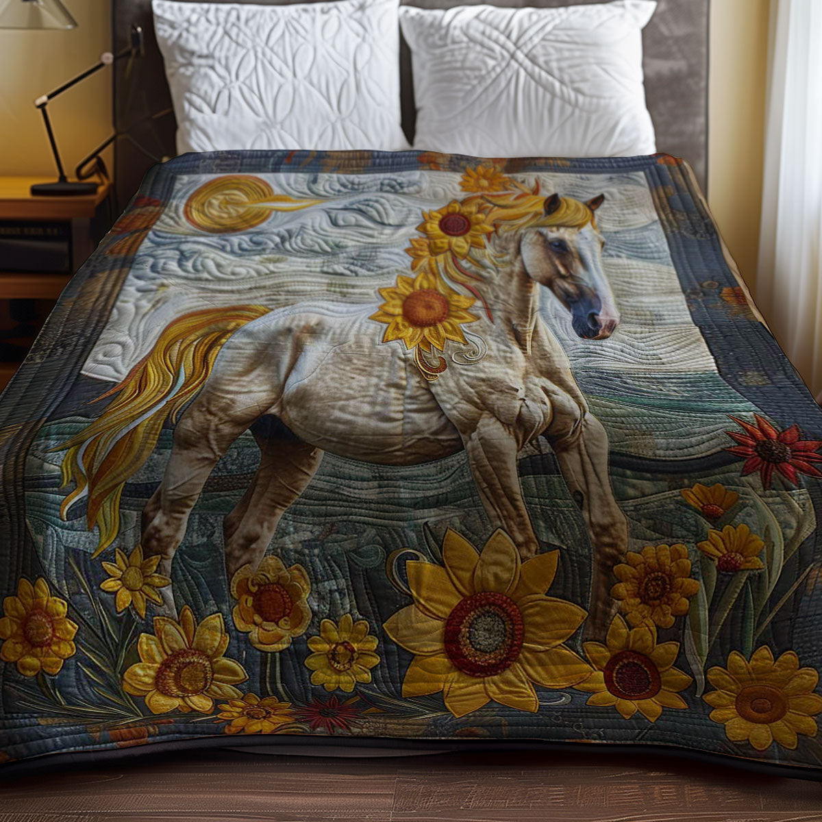 White Horse Sunflower WP2507031CL Quilt