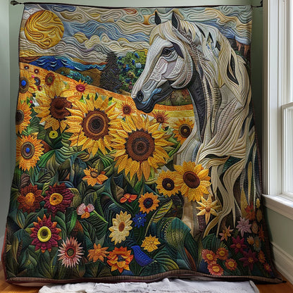 Horse Sunflower Field WP2507023CL Quilt