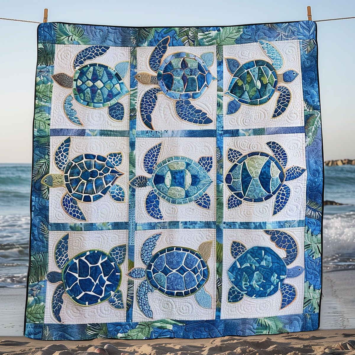 Blue Turtles XR0908037CL Quilt