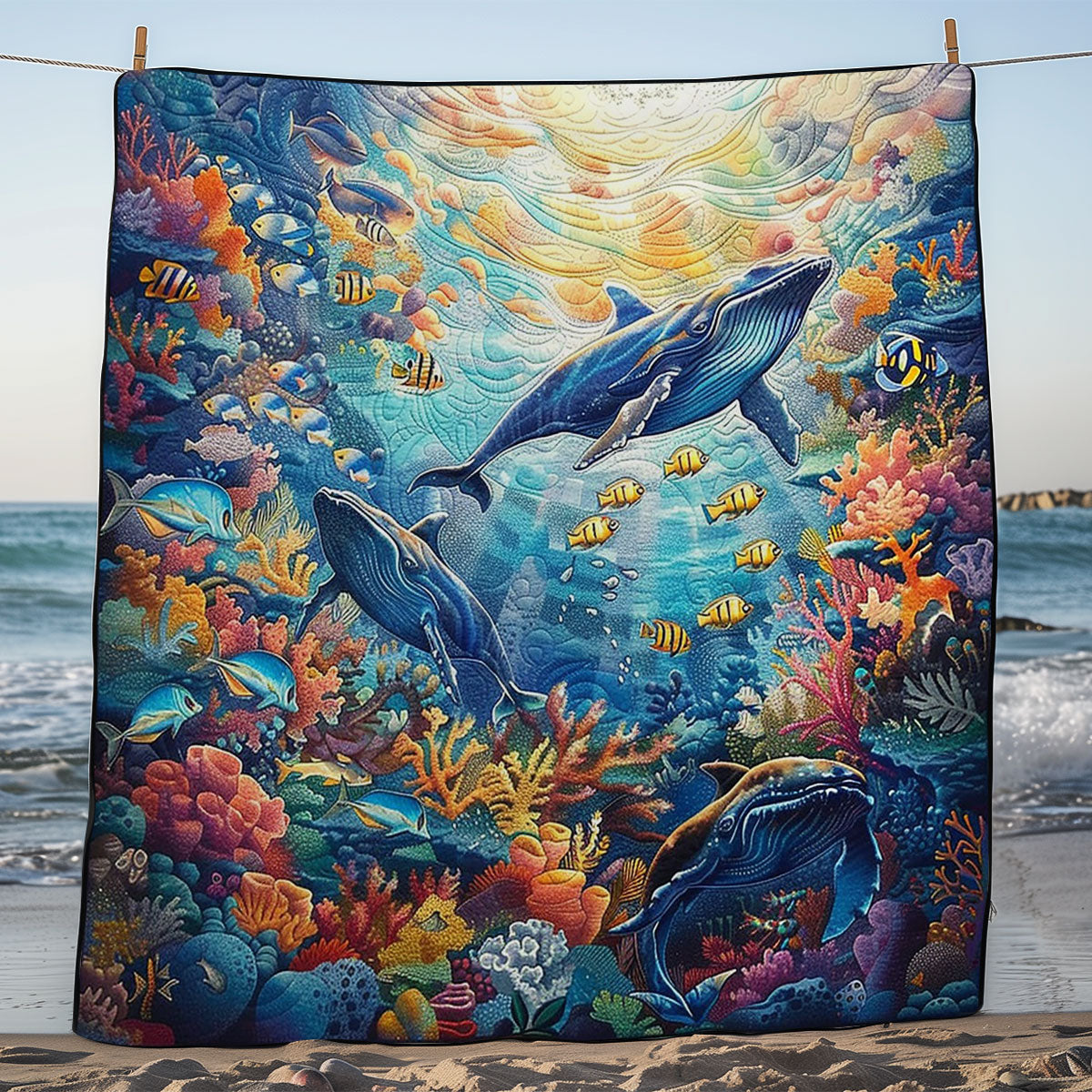 Dolphin And Color Fishes WM1508007CL Quilt