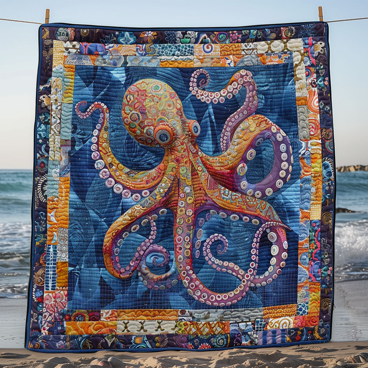 Octopus Under Ocean WM1508001CL Quilt