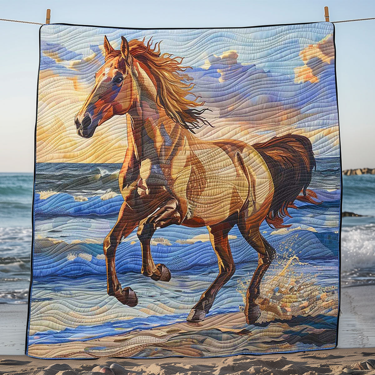 Running Horse Sunrise WP1008018CL Quilt