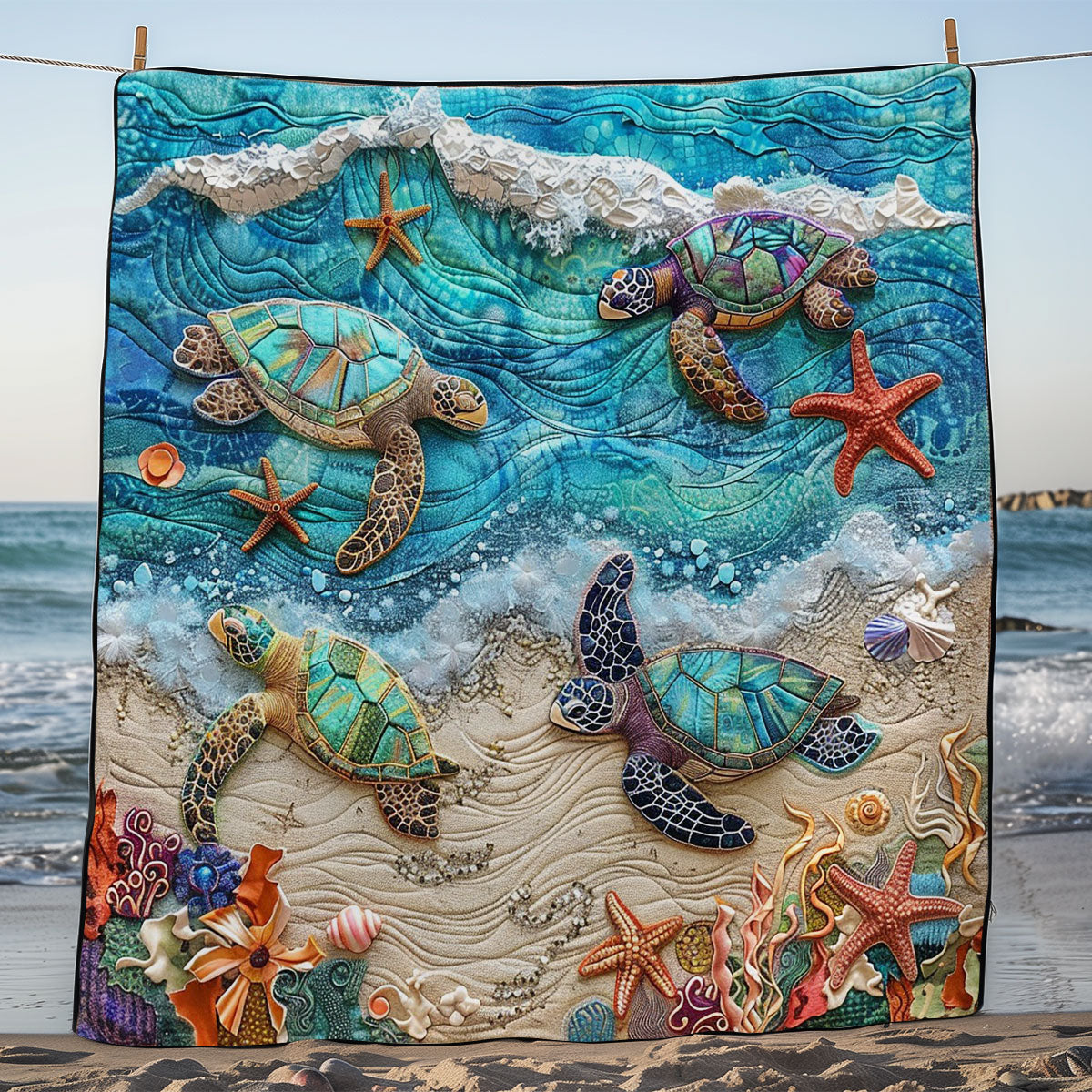 Sand Turtle Parade WM1908024CL Quilt