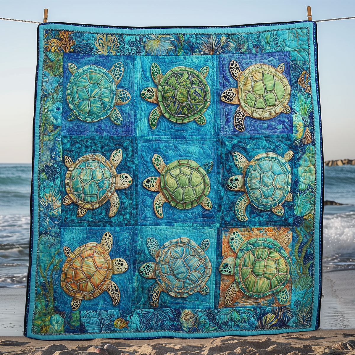 Sea Turtles Tour WM1308004CL Quilt